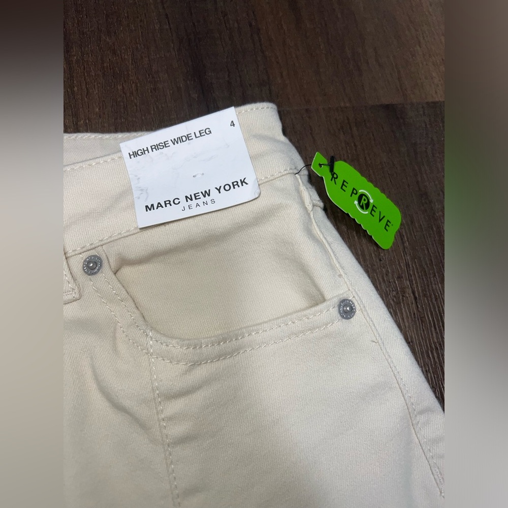 *sold*NWT Marc New York Jeans High Rise Wide Leg Off-White - Picture 4 of 11